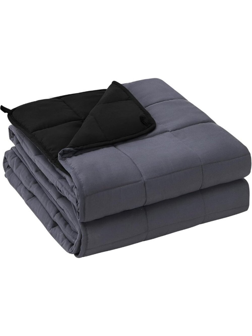 30lbs King Size Weighted Blanket for Adults - Cozy 88” x 104” Grey & Black